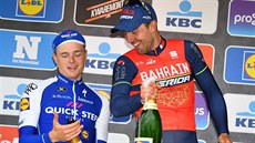 Petr Vakoč (vlevo) z týmu Quick-Step Floors a Sonny Colbrelli z Bahrain-Merida... Petr Vakoč (vlevo) z týmu Quick-Step Floors a Sonny Colbrelli z Bahrain-Merida...