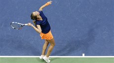 Anett Kontaveitová servíruje ve finále turnaje v Bielu. Anett Kontaveitová servíruje ve finále turnaje v Bielu.