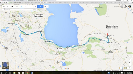 vdka ubhla 1840 km severn st rnu, trvalo j to 58 dn.