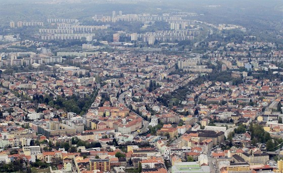 Letecký pohled na Brno.