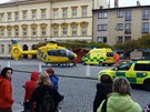 Zásah letecké záchr. služby na historickém náměstí ve Svitavách Zásah letecké záchr. služby na historickém náměstí ve Svitavách