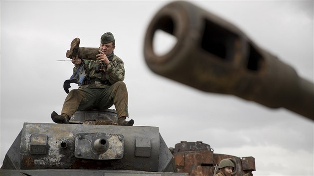 Rekonstrukce bitvy o Berln ve vlasteneckm parku Patriot nedaleko Moskvy (23. dubna 2017)