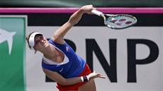 Markéta Vondrouová bhem semifinále Fed Cupu.