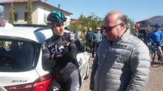 Mikel Landa z týmu Sky ped startem poslední etapy ve Smaranu
