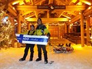 Markéta Peggy Marvanová a Adam Závika v cíli závodu Lapland Extreme Challenge...