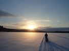 Markéta Peggy Marvanová na trase závodu Lapland Extreme Challenge ve Finsku.