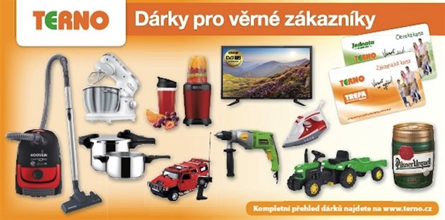 Terno připravilo pro své věrné zákazníky více než sto nových dárků. Terno připravilo pro své věrné zákazníky více než sto nových dárků.