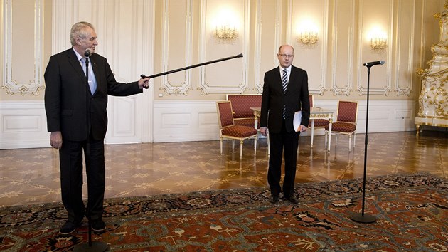 Prezident Milo Zeman a premir a f SSD Bohuslav Sobotka (4. kvtna 2017