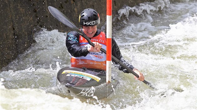 Ondej Tunka bhem eskho pohru vodnch slalom