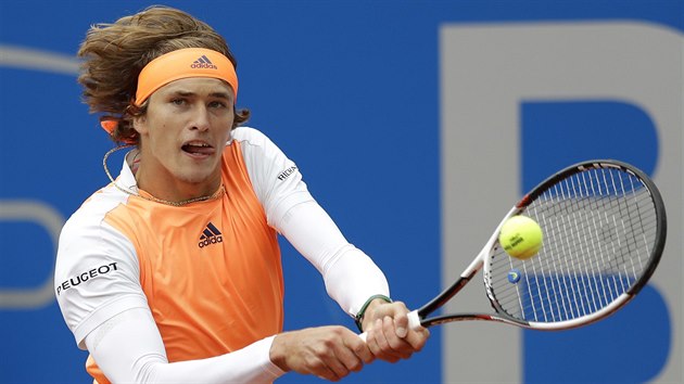 Alexander Zverev bhem finle turnaje v Mnichov