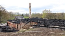 Spálenit po poáru domu ve Výprachticích-Valteicích na Orlickoústecku.