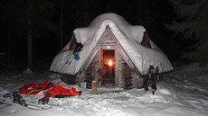 Jeden ze srub na trase závodu Lapland Extreme Challenge ve Finsku.