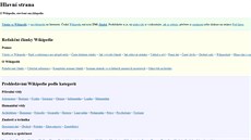 Hlavní stránka české Wikipedie z roku 2004 Hlavní stránka české Wikipedie z roku 2004
