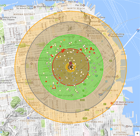 Vbuch jadern hlavice o sle 25 kilotun v San Franciscu