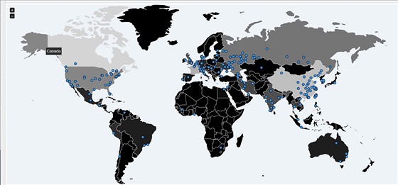 Mapa íení vydraského viru WannaCry