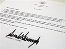 Dopis, kterým Donald Trump vyhodil z ela Federálního úadu pro vyetování...