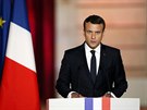 Emmanuel Macron pi prvním projevu v roli prezidenta (14. kvtna 2017)
