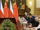 Prezident Milo Zeman se v Pekingu seel se svým ínským protjkem Si...