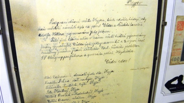 Velkoobchodnk vedle dlnka. Dopis Kyjovskch vlastenc d mstskou radu o pejmenovn nmst po Adolfu Hitlerovi.