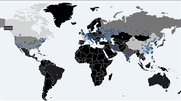 Mapa en vydraskho viru WannaCry