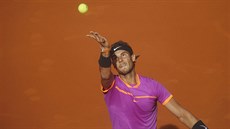 Rafael Nadal během finálového zápasu Madrid Open. Rafael Nadal během finálového zápasu Madrid Open.