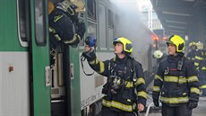 Požár vagónu na Masarykově nádraží (15.5.2017). Požár vagónu na Masarykově nádraží (15.5.2017).