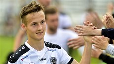 František Čech z Hradce Králové po debutu v první lize. František Čech z Hradce Králové po debutu v první lize.
