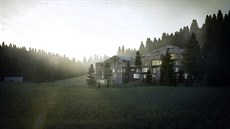 Vizualizace apartmánového domu nad Jelením potokem u Pece pod Sněžkou. Vizualizace apartmánového domu nad Jelením potokem u Pece pod Sněžkou.
