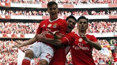 Radost fotbalistů Benfiky Lisabon. Radost fotbalistů Benfiky Lisabon.