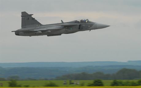 JAS-39 Gripen eských vzduných sil pilotu Ivo Kardo z elitní 211. tygí letky