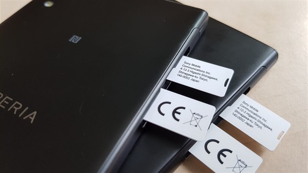 Visačky u modelů Sony Xperia XA1 a XA1 Ultra Visačky u modelů Sony Xperia XA1 a XA1 Ultra