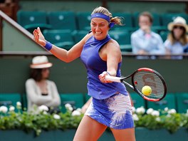 Petra Kvitová bhem prvního kola Roland Garros. eka se vrací po váném...