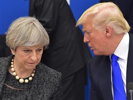 Britsk ministersk pedsedkyn Theresa Mayov a americk prezident Donald...