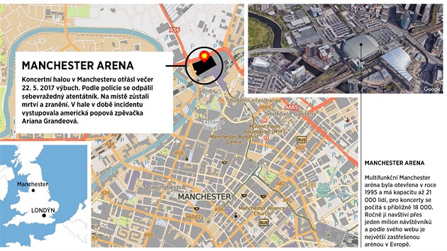 MAPA: Teroristick tok v Manchesteru