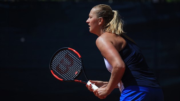 PICHYSTAN. Petra Kvitov pi trninku ped odletem na Roland Garros v Pai.