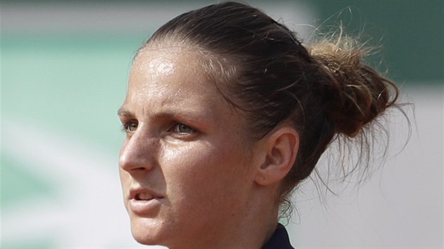 Karolna Plkov a jej radost v 1. kole Roland Garros