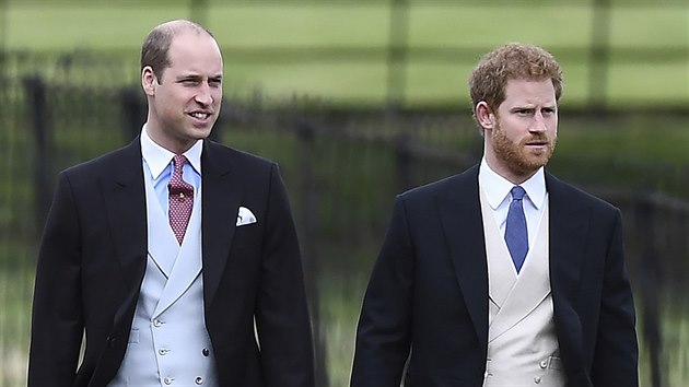 Svatba Pippy Middletonov - princ William a princ Harry (Englefield, 20. kvtna 2017)