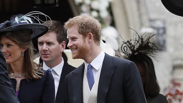 Princ Harry na svatb Pippy Middletonov (Englefield, 20. kvtna 2017)
