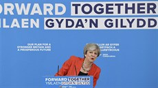 Theresa Mayová bhem kampan (kvten 2017)