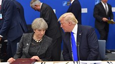 Britská ministerská předsedkyně Theresa Mayová a americký prezident Donald... Britská ministerská předsedkyně Theresa Mayová a americký prezident Donald...
