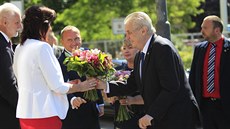 Prezident Milo Zeman se v pondlí dopoledne dokal uvítání u jihomoravského...