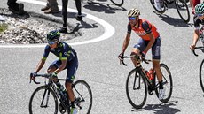 Nairo Quintana (vlevo) s Vincenzem Nibalim bhem osmnácté etapy Gira d´Italia.