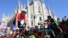Tom Dumoulin na trati závěrečné etapy Gira. Tom Dumoulin na trati závěrečné etapy Gira.