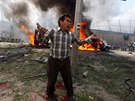 Afghnsk mu okovan vbuchem v diplomatick tvrti v Kbulu (31. kvtna).