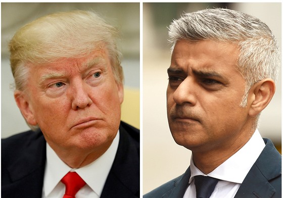 Americký prezident Donald Trump je ve sporu s londýnským starostou Sadiqem...
