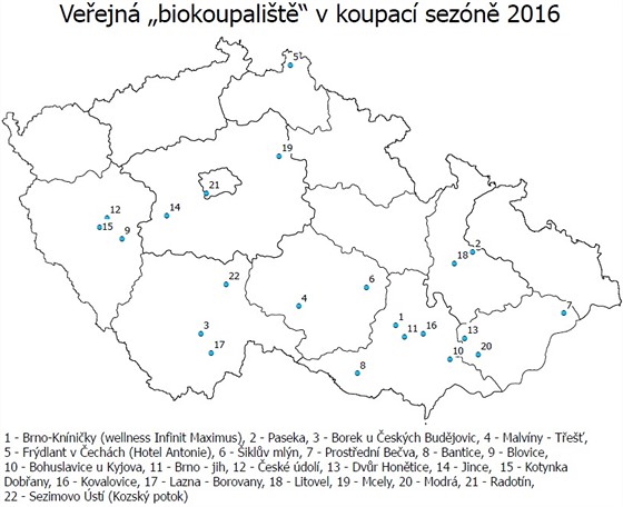 Mapa veejnch koupacch biotop.