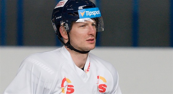 Ladislav míd na tréninku hokejist Liberce. 