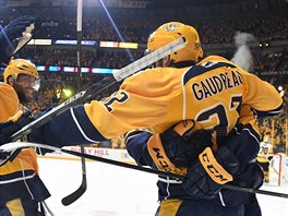 Freddy Gaudreau se raduje z glu ve finle Stanley Cupu 2017 proti Pittsburghu