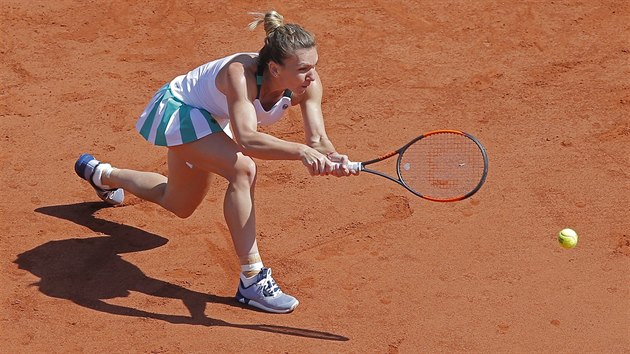 Simona Halepov bhem osmifinle Roland Garros.