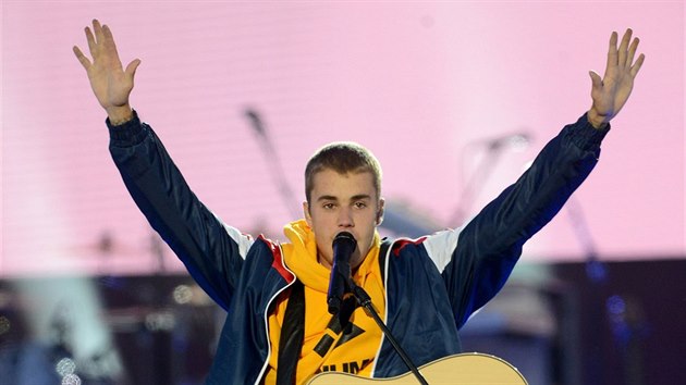 Justin Bieber na koncertu pro obti toku v Manchesteru (4. ervna 2017).